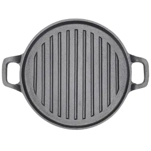 30cm Round Cast Iron Griddle Plate, BBQ Pan Cooking Griddle Grill for StoveF, Oven