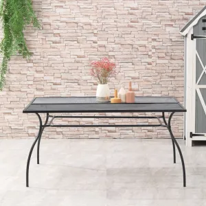 59" Outdoor Rectangular Metal Table - Black