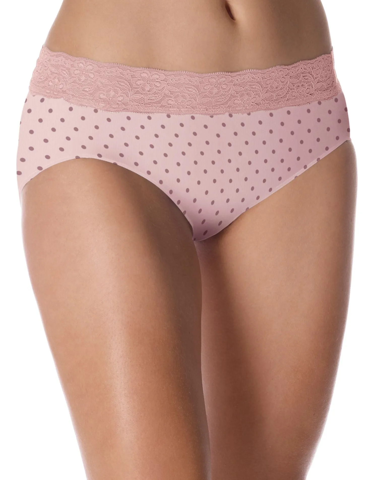 Bali No Lines, No Slip Hipster with Lace Waistband