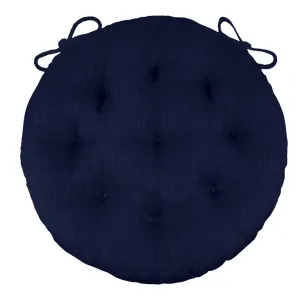 Bistro Chair Cushion - Rave Indigo Blue - 16" Round Chair Cushion - Indoor / Outdoor