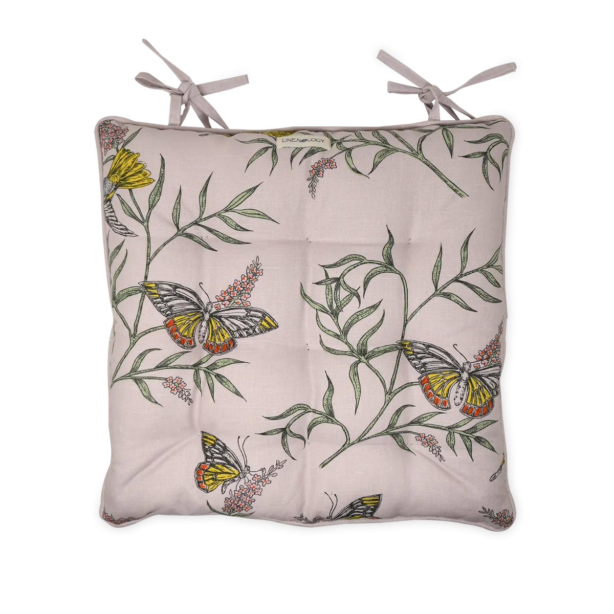 Chair Pad with Ties - Buddleia- Orchid Hush