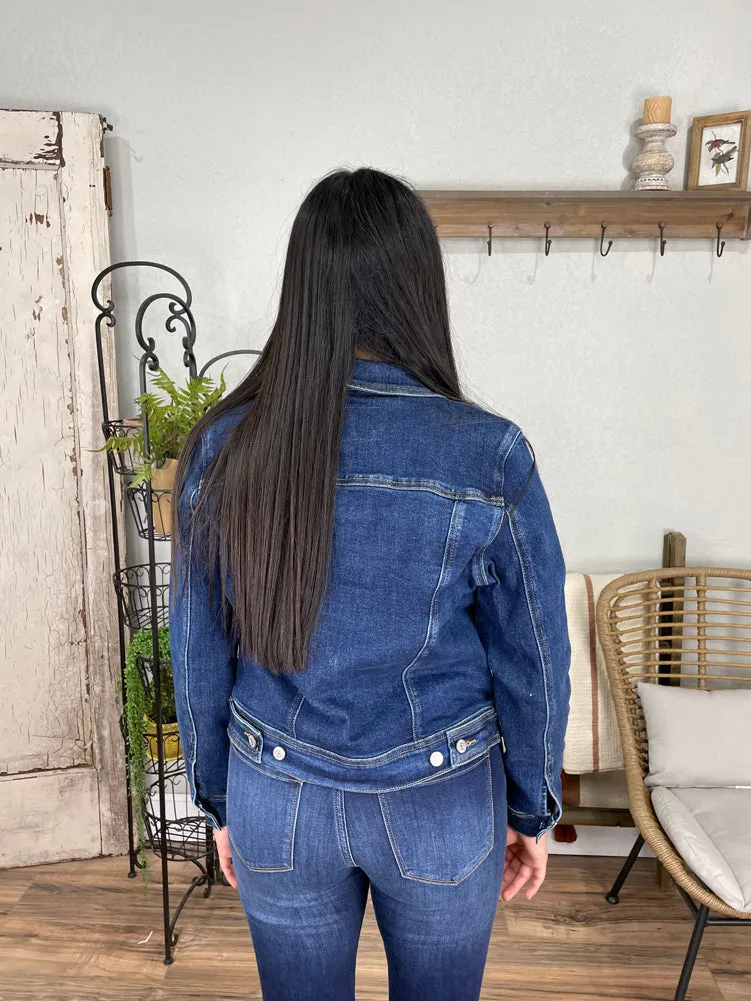 Classic Dark Denim Jacket by Judy Blue