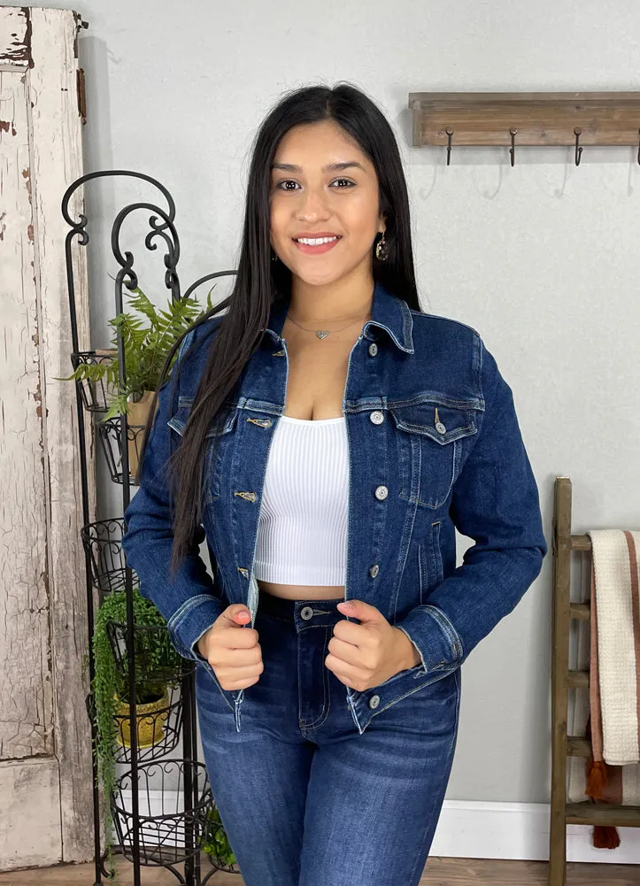 Classic Dark Denim Jacket by Judy Blue