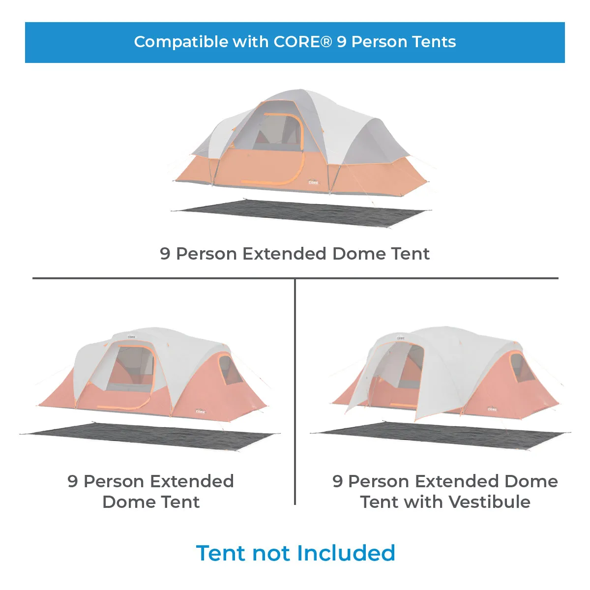 Footprint for 9 Person Extended Dome Tent