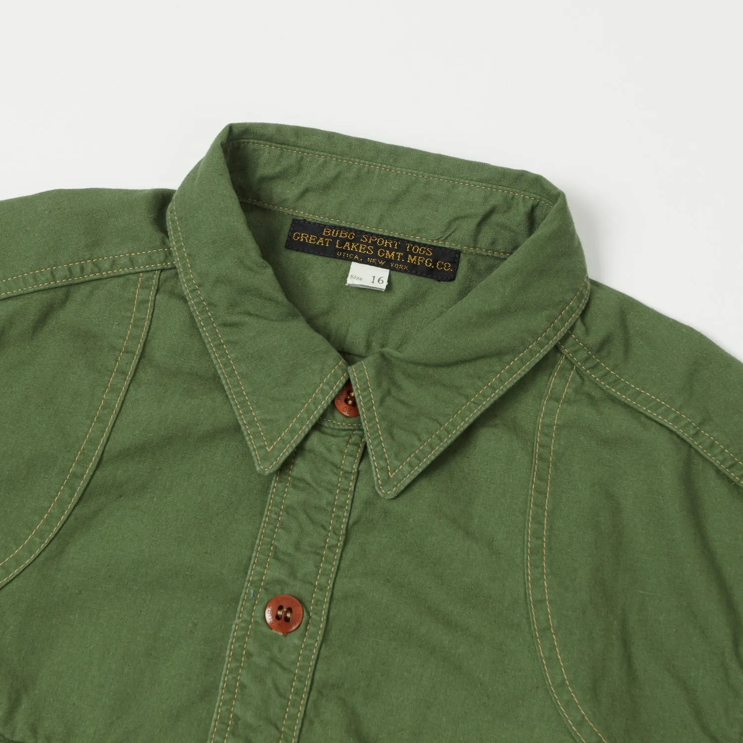 Freewheelers Great Lakes 'Montauk' Shirt - Olive