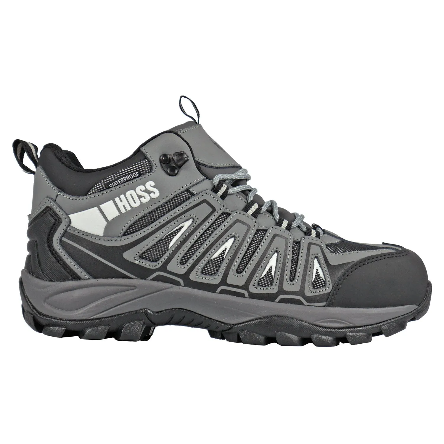 Hoss Boots Mens Trail Grey Leather/Mesh Action Hiking Boots