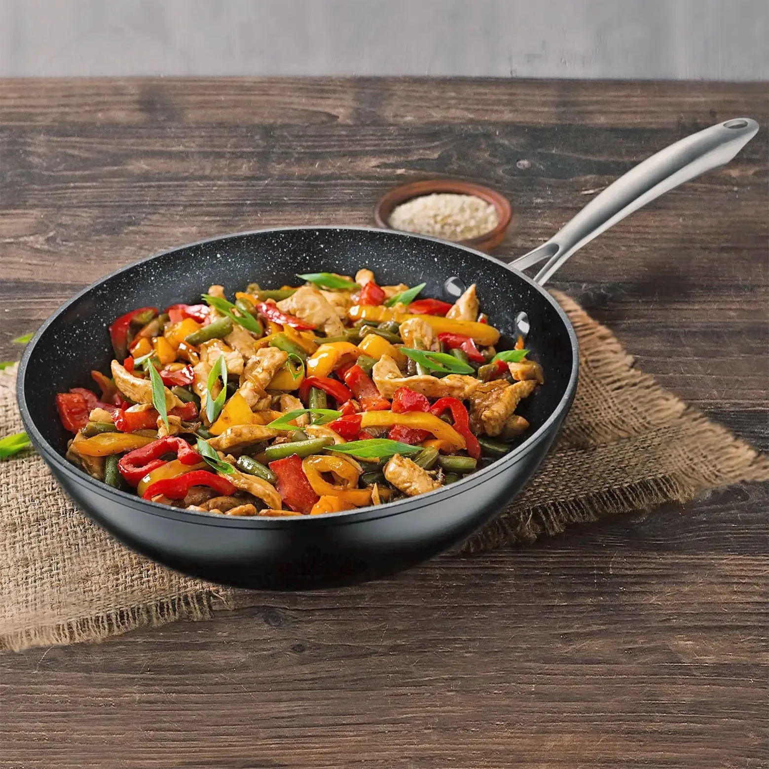 MasterPro Vita Wok Forged Aluminium Induction Base Stir Fry 28cm