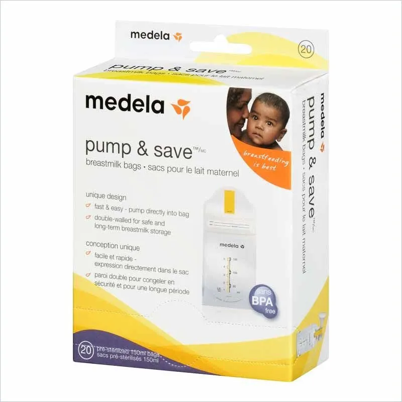 Medela Pump & Save Breastmilk Bags With Adapter