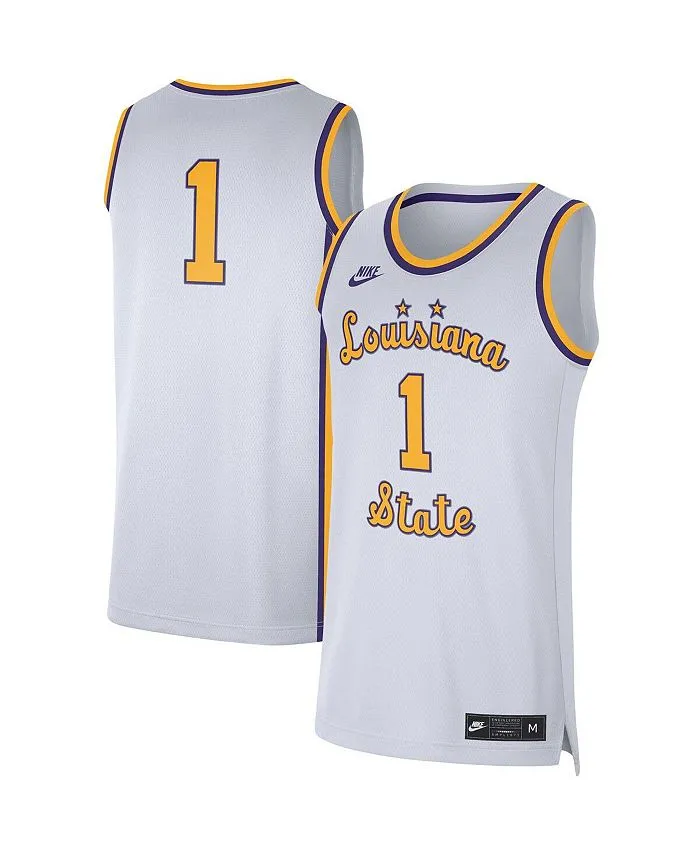 Men's White #1 LSU Tigers Replica Nike Basketball Jersey, White