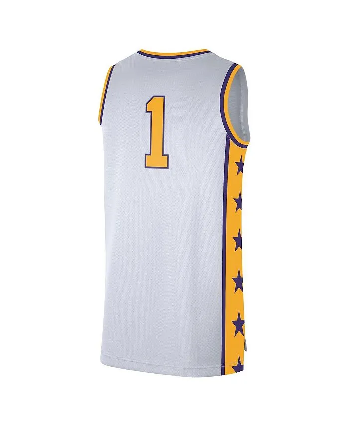 Men's White #1 LSU Tigers Replica Nike Basketball Jersey, White