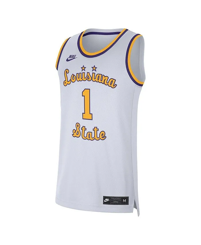 Men's White #1 LSU Tigers Replica Nike Basketball Jersey, White