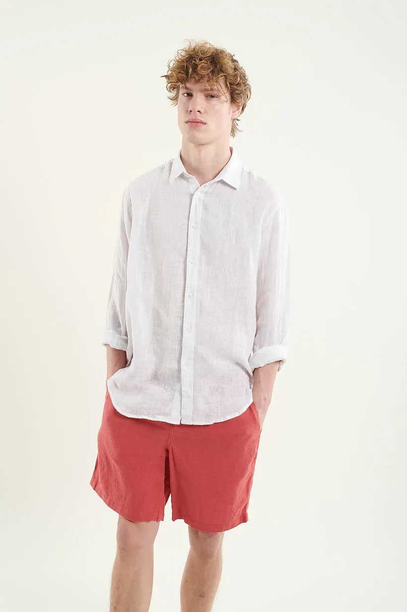 ORION LINEN SHIRT - white