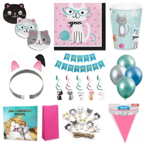 Premium Cat Party Pack for 8 - SAVE 40%