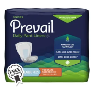 Prevail Daily Large Pant Liners. Day Time Incontinence Pads 96/CASE