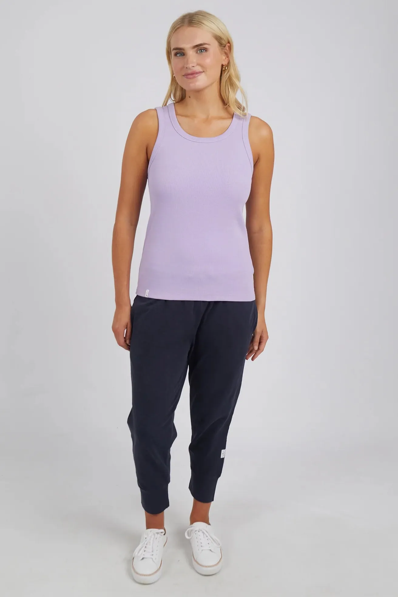 Rib Crew Tank in Periwinkle