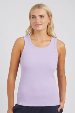 Rib Crew Tank in Periwinkle