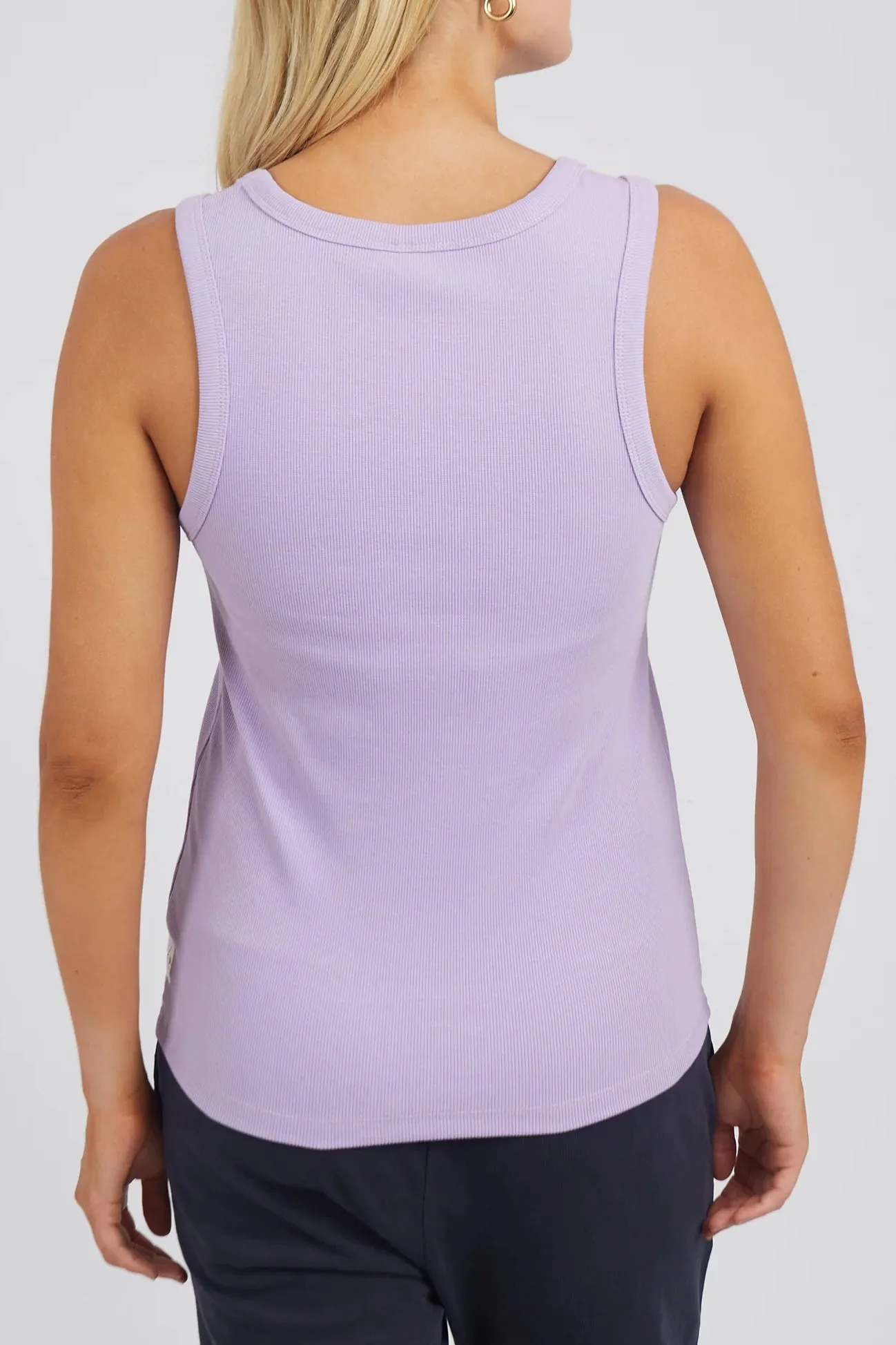 Rib Crew Tank in Periwinkle