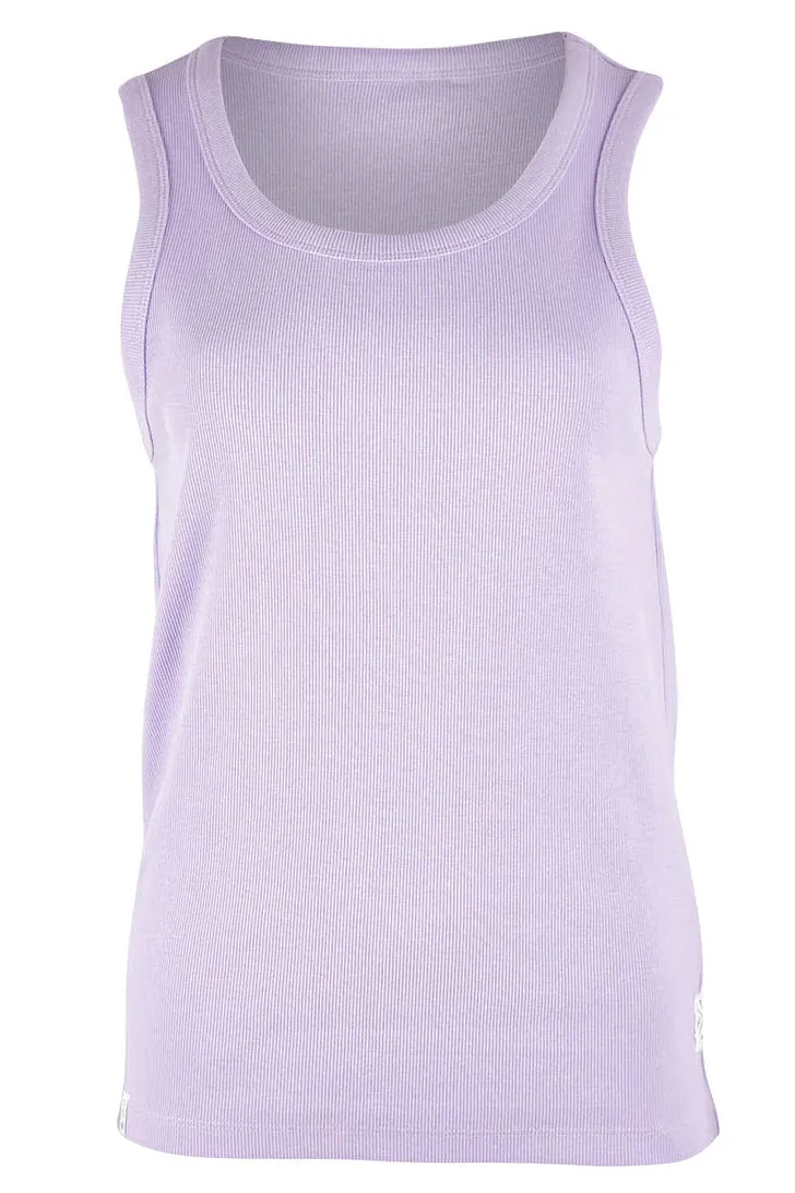 Rib Crew Tank in Periwinkle