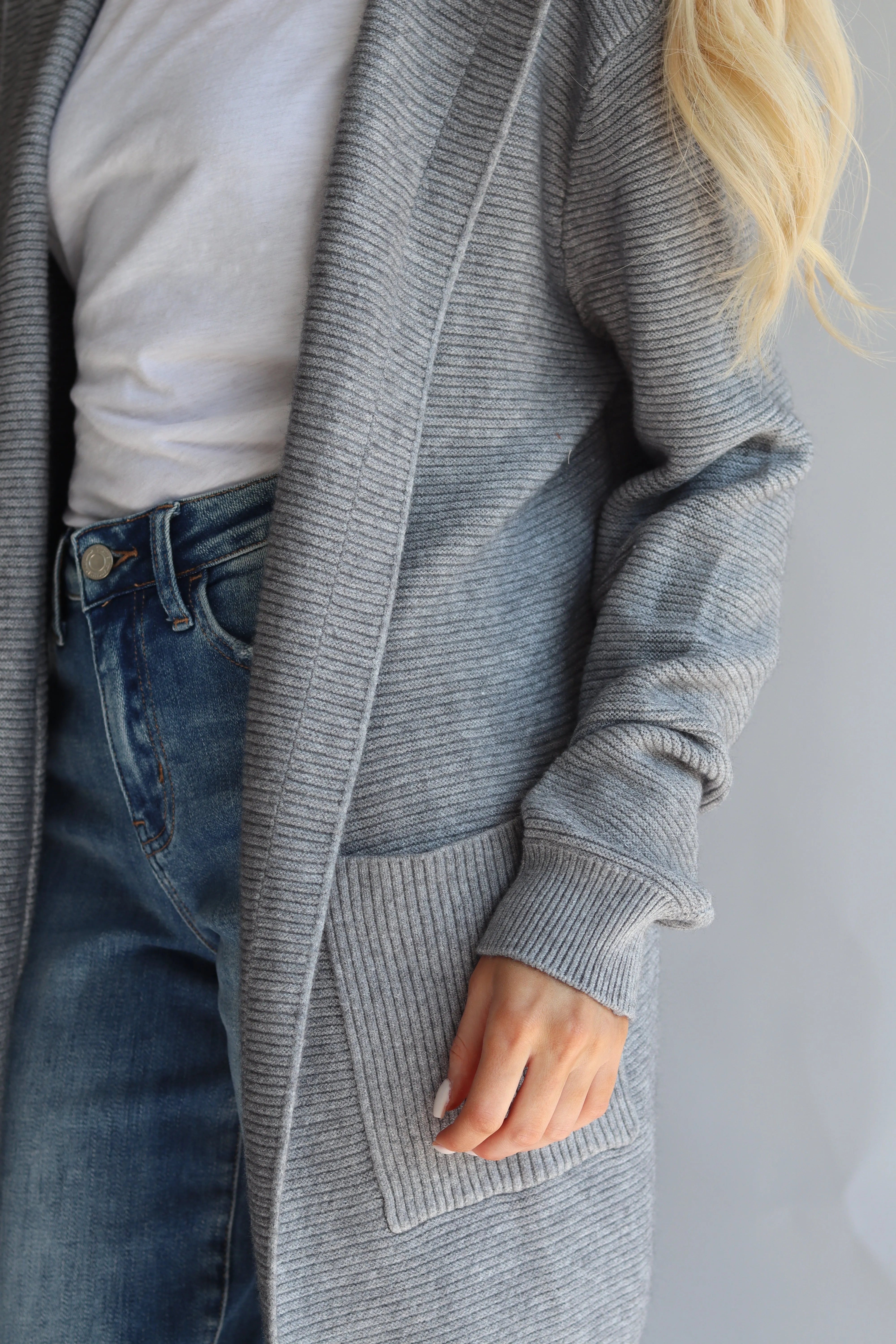 Ribbed Open Knit Cardigan