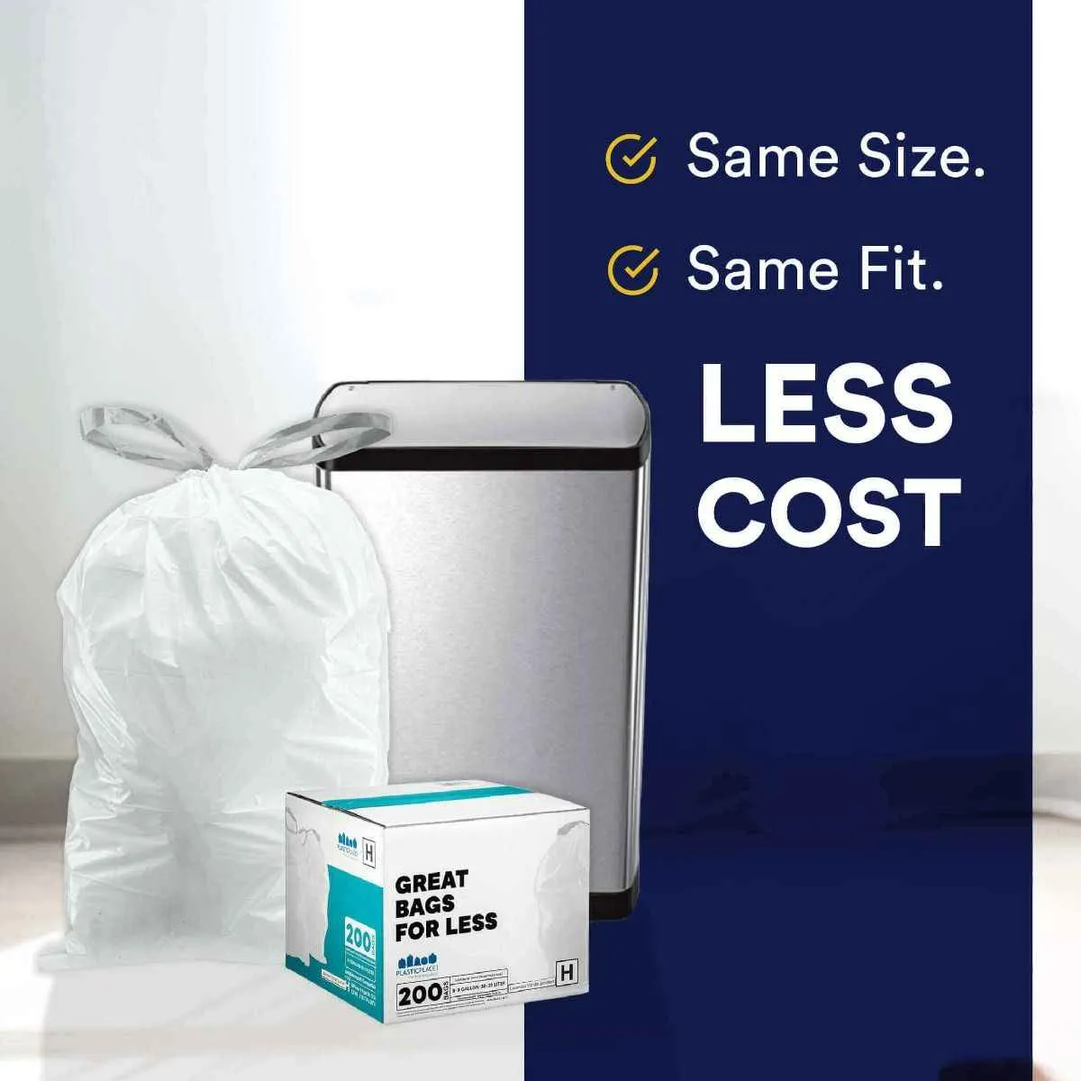 Simplehuman®* Compatible Trash Bags - Code J - 10-10.5 Gallon - 100/Case