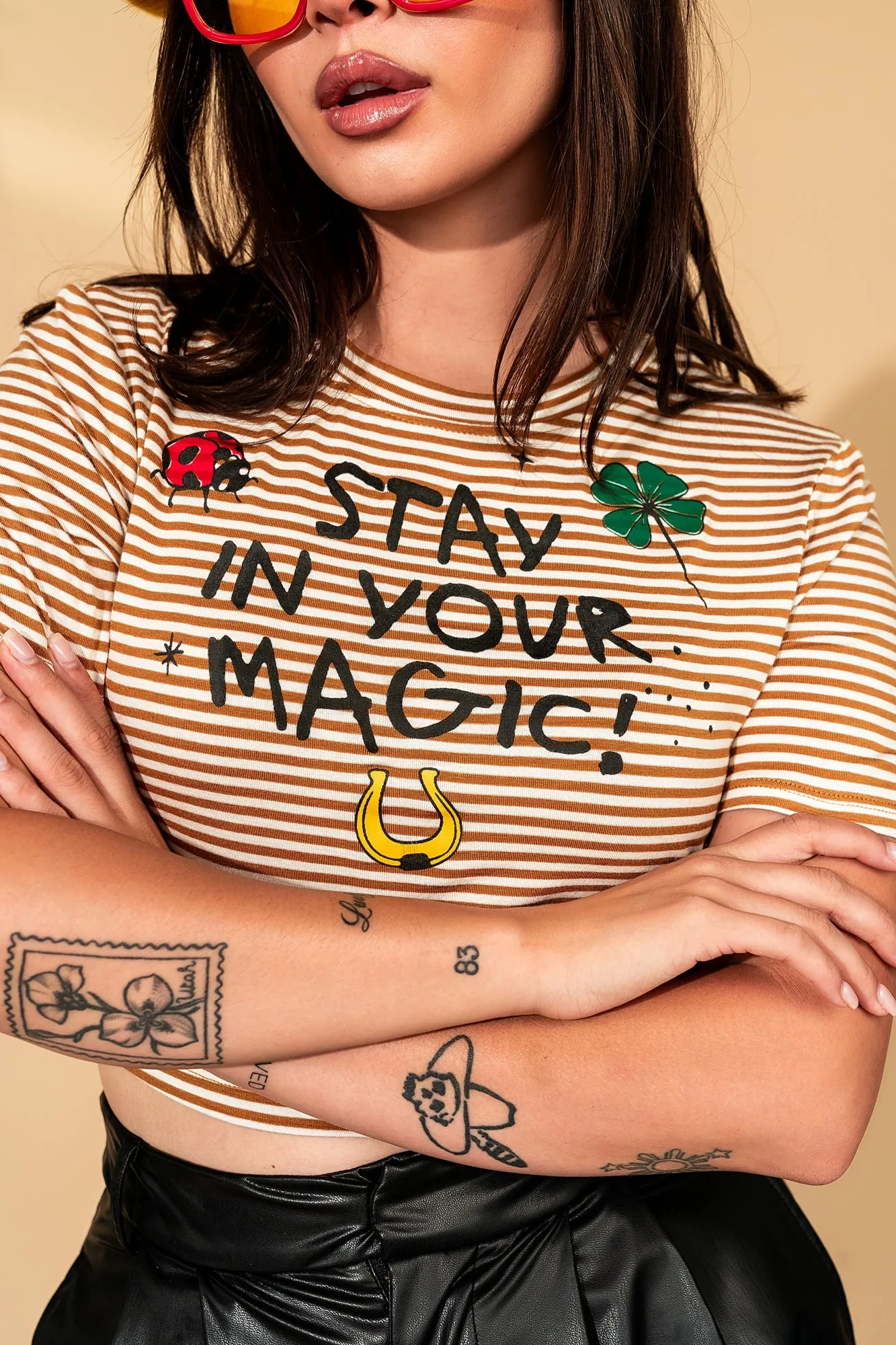 Stay In Your Magic Striped Baby Tee