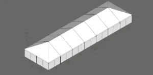 Turbotrack Tent, 30' x 105' Plain Walls