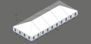 Turbotrack Tent, 40' x 100' French Window Walls