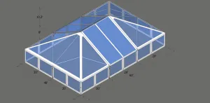 Turbotrack Tent, 40' x 60' Clear Top & Walls