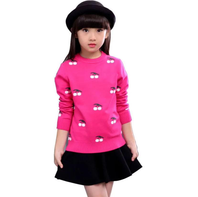 Warm Knitted Cartoon Design  Pullover Jumper For Girls