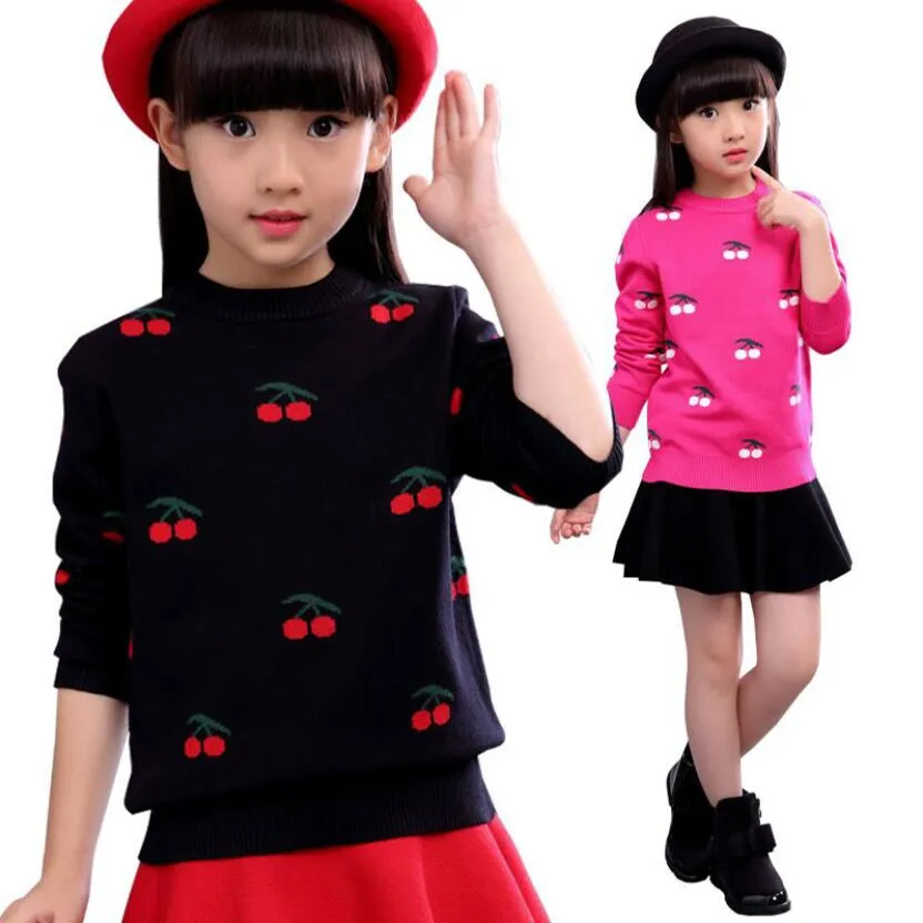 Warm Knitted Cartoon Design  Pullover Jumper For Girls