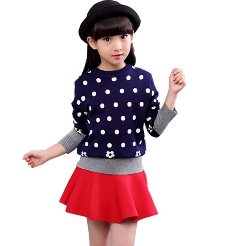 Warm Knitted Cartoon Design  Pullover Jumper For Girls