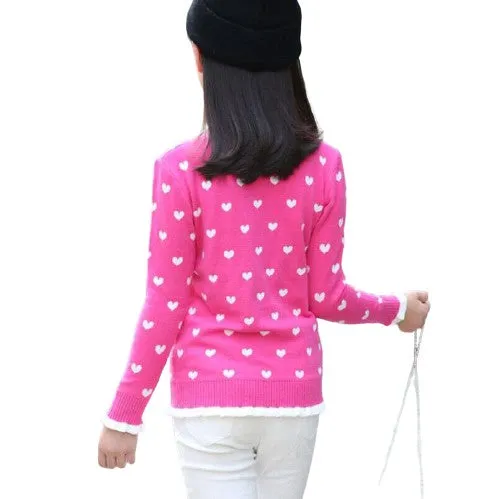 Warm Knitted Cartoon Design  Pullover Jumper For Girls