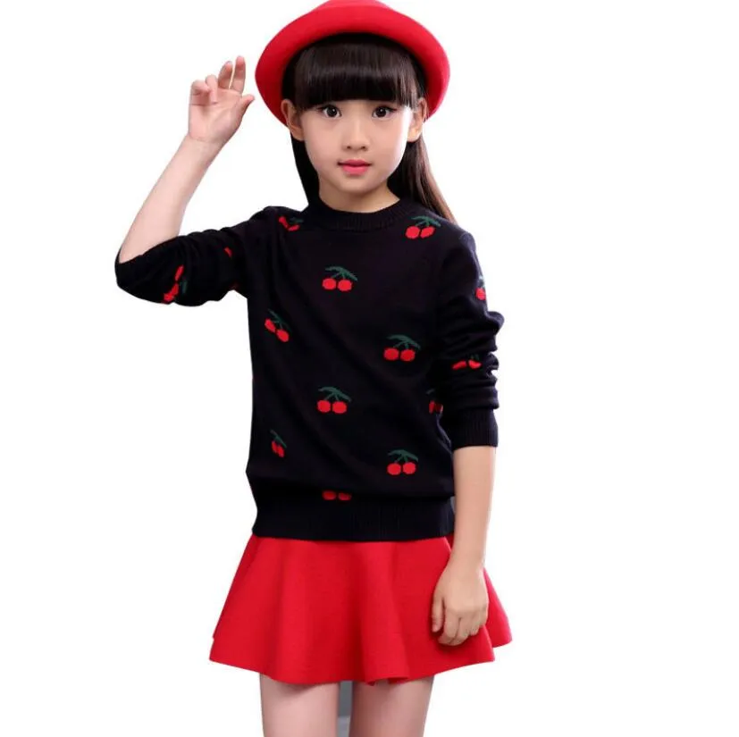 Warm Knitted Cartoon Design  Pullover Jumper For Girls