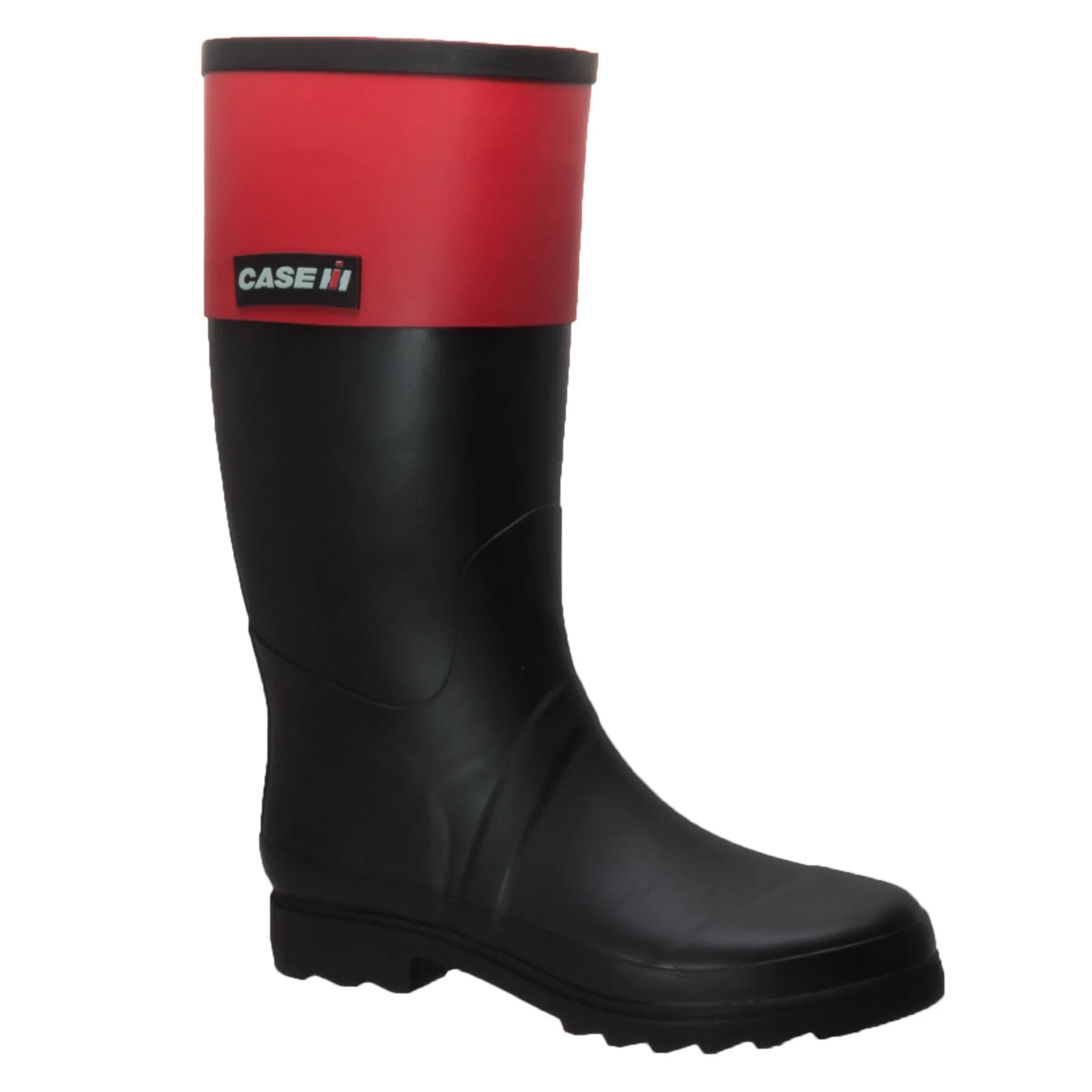 Women's Rubber Rider Boot with Red Cuff Black - CI-2002